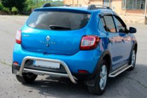 Dacia Sandero 2013-2020 гг. Задняя дуга AK007 (нерж сталь) фото 2