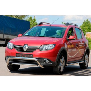Передняя дуга WT007 (нерж. сталь) Renault Sandero 2013-2022 гг. фото 3