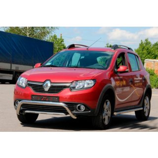 Передняя дуга WT007 (нерж. сталь) Renault Sandero 2013-2022 гг. фото 2