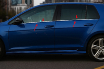 Volkswagen Golf 6 2008-2014 гг. Молдинги на стекла (4 шт, нержавейка) OmsaLine - Итальянская Нержавейка фото 1