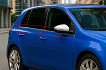 Volkswagen Golf 6 2008-2014 гг. Молдинги на стекла (4 шт, нержавейка) OmsaLine - Итальянская Нержавейка фото 2