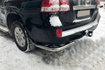 Toyota Land Cruiser 200 2007-2021 гг. Задние уголки AK003 (2 шт., нержавейка) фото 1