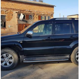 Защита бокового порога BB004 (2 шт., нержавейка) Toyota Land Cruiser Prado 120 2002-2009 гг. фото 4