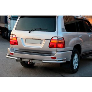 Задние уголки AK003-Double (2 шт., нержавейка) Toyota Land Cruiser 100 1998-2007 гг. фото 2