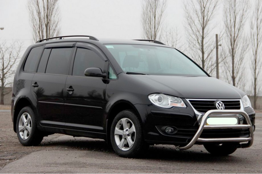 Volkswagen Touran 2003-2010 гг. Передняя защита WT022 Нержавейка Фото 1
