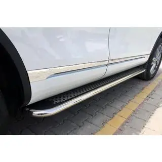 Боковые Подножки Maydos V2 (2 шт., Алюминий и Нержавейка) Porsche Cayenne 2003–2010 гг. фото 2