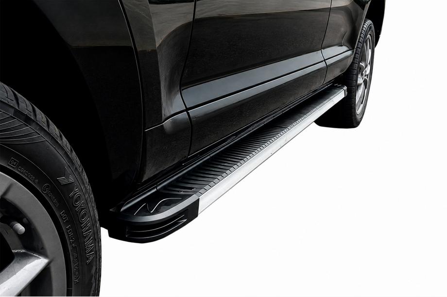 Porsche Cayenne 2003–2010 гг. Боковые Подножки Maya V1 (2 шт., Алюминий) Image