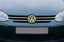 Volkswagen Golf 6 2008-2014 гг. Накладки на решетку радиатора (4 шт, нержавейка) фото 1
