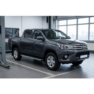 Боковые Подножки BlackLine (2 шт., Алюминий) Toyota Hilux 2015- гг. фото 1