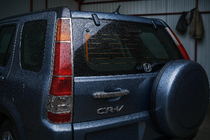 Honda CRV 2001-2006 гг. Хромированные накладки на задние фонари (2 шт., пластик) 2005-2006 фото 1