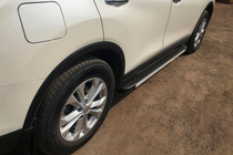 Nissan X-trail T32/Rogue 2014-2021 гг. Боковые Подножки Maya V1 (2 шт, Алюминий) фото 1
