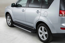Citroen C-Crosser 2007-2013 гг. Боковые Подножки Maya V1 (2 шт., Алюминий) фото 1