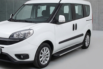 Fiat Doblo II 2010-2022 гг. Боковые Подножки Maya (2 шт., Алюминий) фото 1