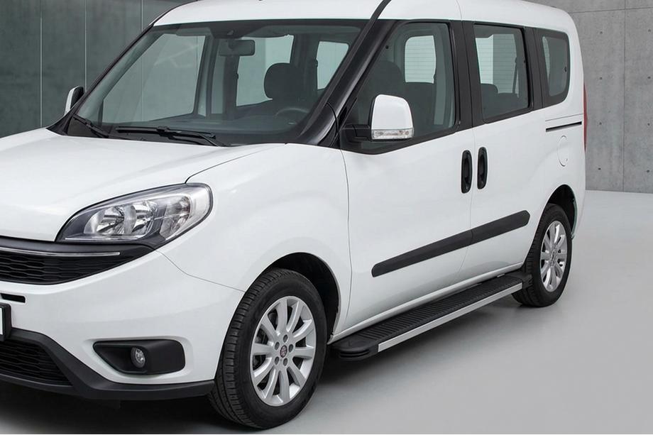 Fiat Doblo II 2010-2022 гг. Боковые Подножки Maya (2 шт., Алюминий) Image