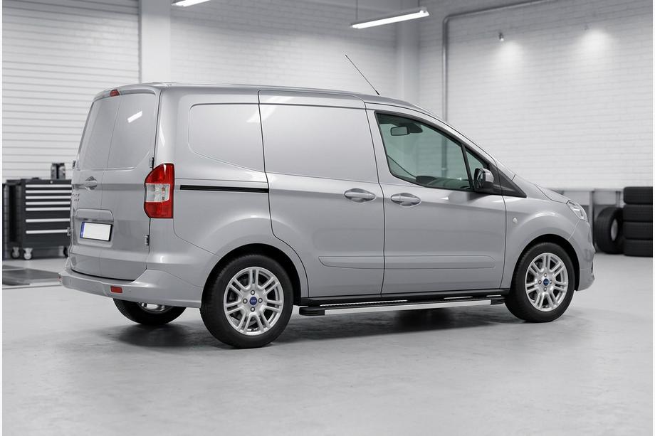 Ford Courier 2014-2023 гг. Боковые Подножки Maya V1 (2 шт., Алюминий) Image