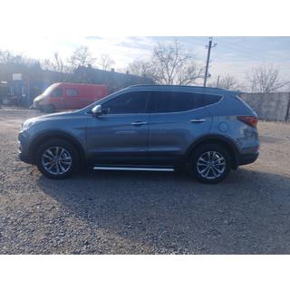 Боковые Подножки Maya V1 (2 шт., Алюминий) Hyundai Santa Fe 3 2012-2018 гг. фото 3