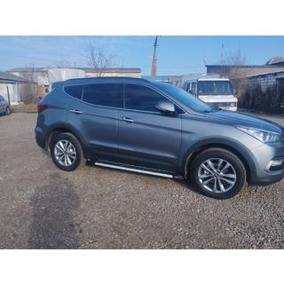 Боковые Подножки Maya V1 (2 шт., Алюминий) Hyundai Santa Fe 3 2012-2018 гг. фото 2