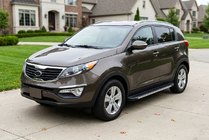 Kia Sportage 2010-2015 гг. Боковые Подножки Maya V1 (2 шт., Алюминий) фото 1
