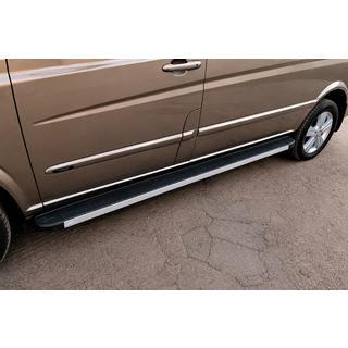 Боковые Подножки Maya V1 (2 шт., Алюминий) Mercedes Vito W639 2004-2014 гг. фото 2