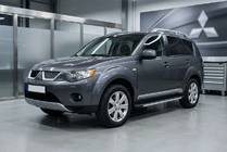 Mitsubishi Outlander 2006-2012 гг. Боковые Подножки Maya V1 (2 шт., Алюминий) фото 1