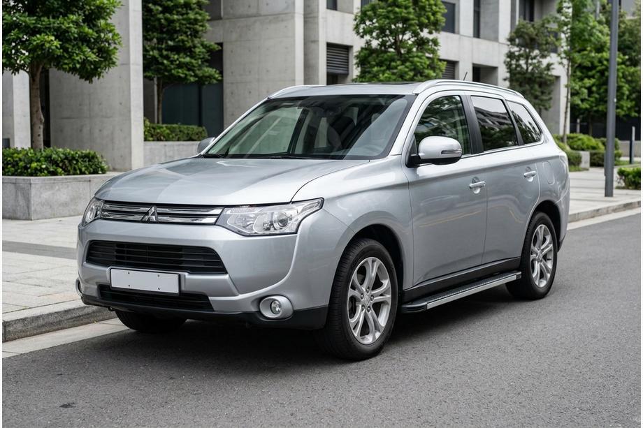 Mitsubishi Outlander 2012-2021 гг. Боковые Подножки Maya V1 (2 шт., Алюминий) Image