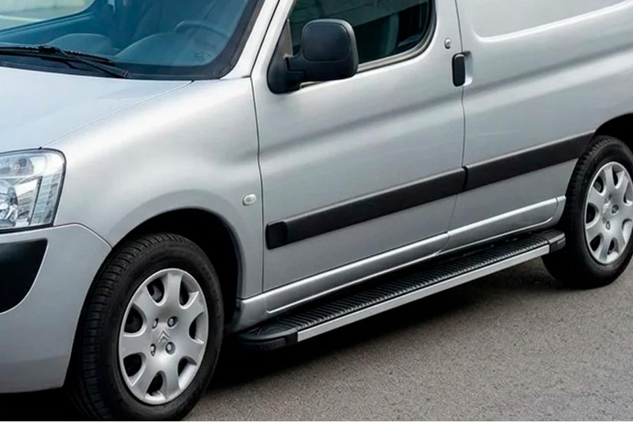 Peugeot Partner 1996-2008 гг. Боковые Подножки Maya V1 (2 шт., Алюминий) Image