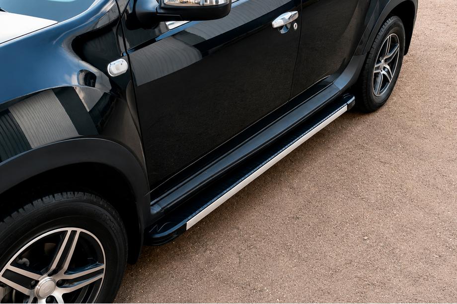 Renault Duster 2008–2017 гг. Боковые Подножки Maya V1 (2 шт., Алюминий) Image