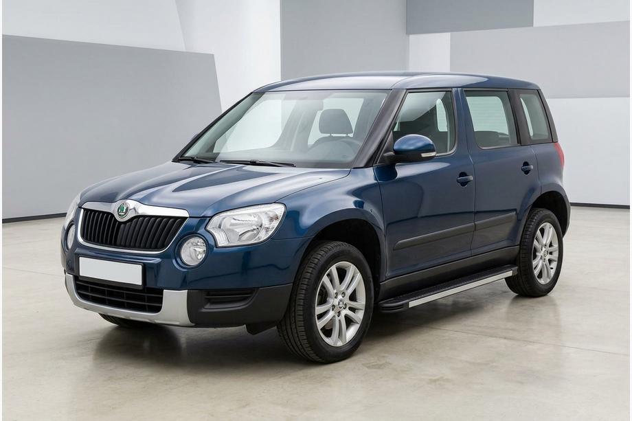 Skoda Yeti 2009-2017 гг. Боковые Подножки Maya V1 (2 шт., Алюминий) Image