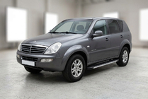 SsangYong Rexton I 2001-2017 гг. Боковые Подножки Maya V1 (2 шт., Алюминий) фото 1