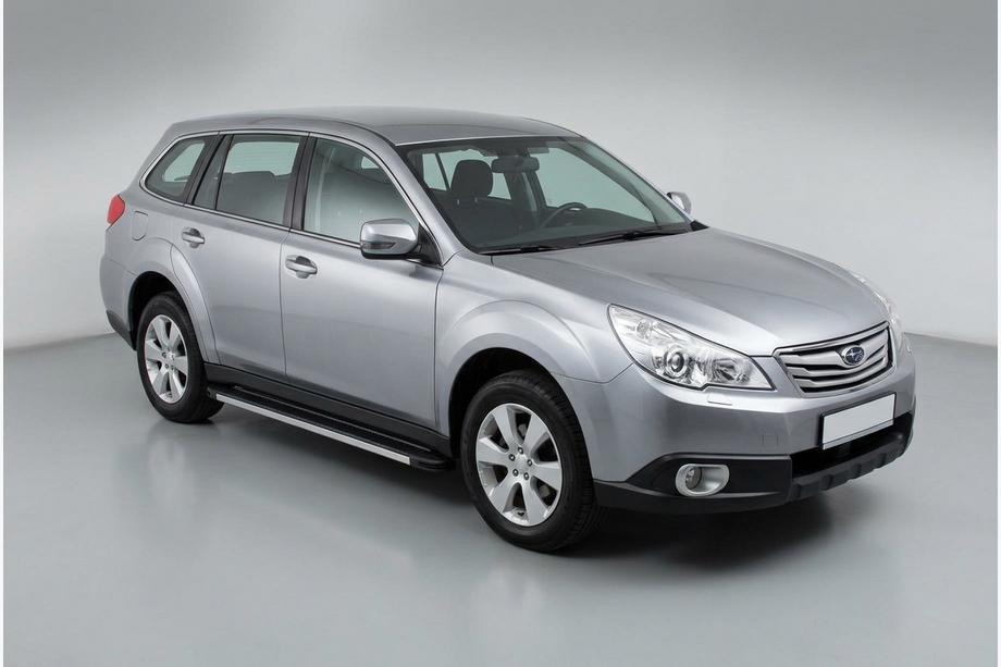 Subaru Outback 2009-2014 гг. Боковые Подножки Maya V1 (2 шт., Алюминий) Image