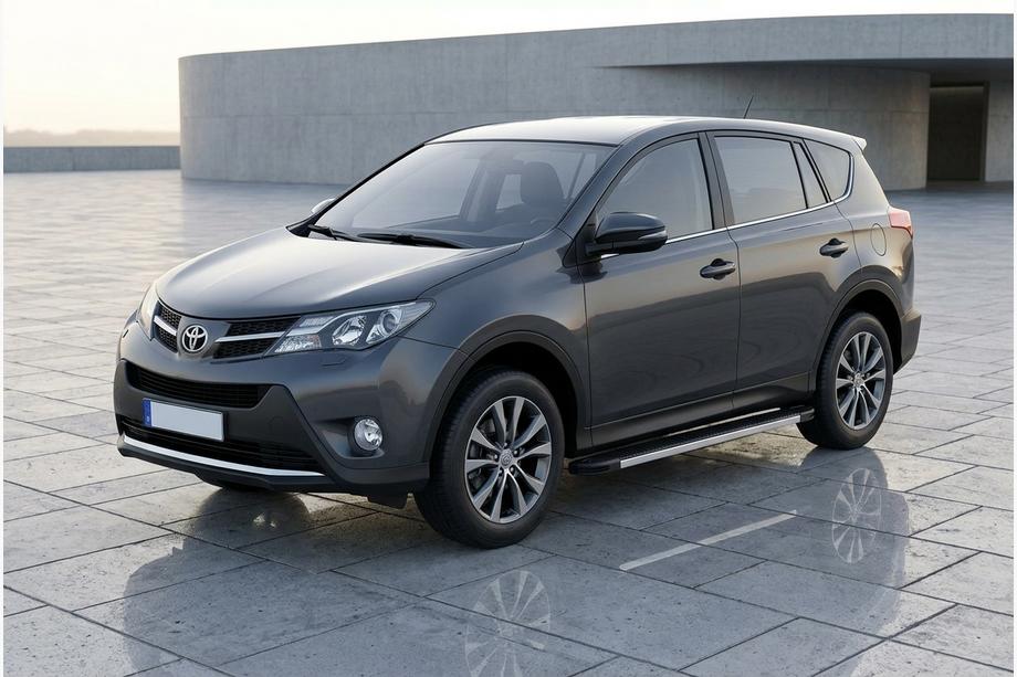 Toyota Rav 4 2013-2018 гг. Боковые Подножки Maya V1 (2 шт., Алюминий) Image