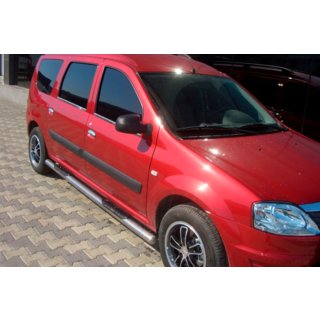 Боковые трубы (2 шт., нержавейка) Dacia Logan MCV 2004-2014 гг. фото 2