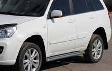 Chery Tiggo 1 2005-2016 гг. Боковые Подножки Premium (2 шт., Нержавейка) Ø60 фото 1