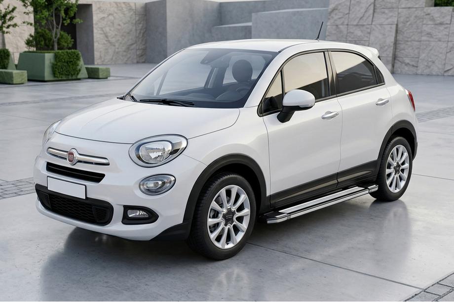 Fiat 500X 2014-2024 гг. Боковые Подножки Rainbow (2 шт., Алюминий) Image