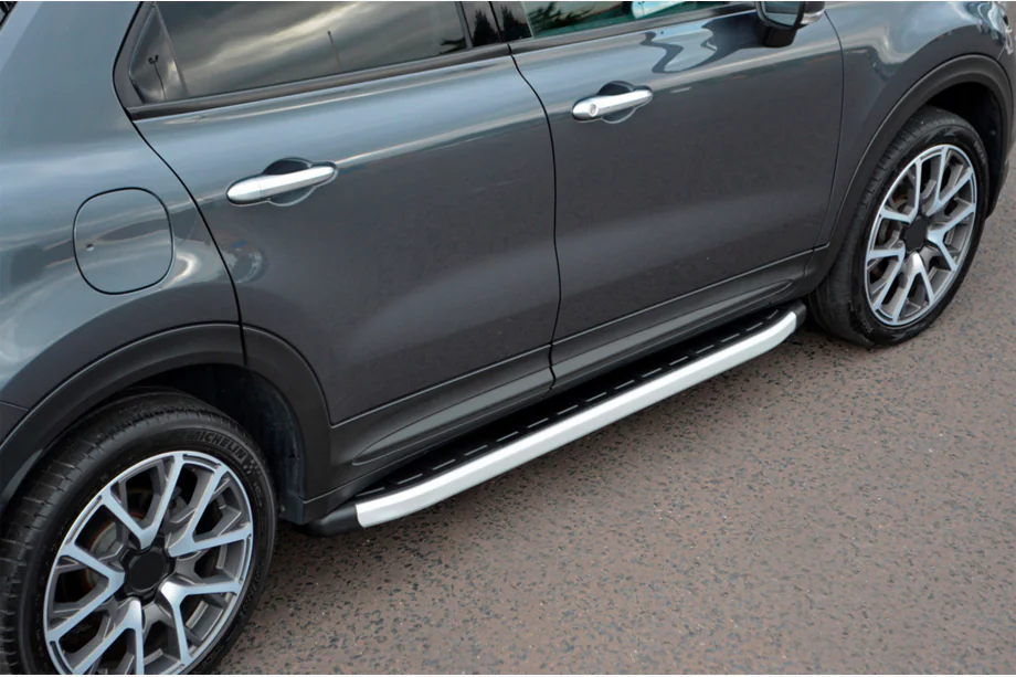 Fiat 500X 2014-2024 гг. Боковые Подножки Fullmond (2 шт., Алюминий) Image