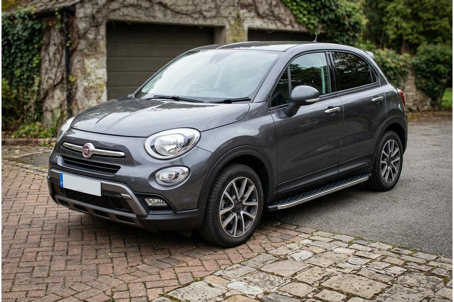 Fiat 500X 2014-2024 гг. Боковые Подножки BlackLine (2 шт., Алюминий) Image