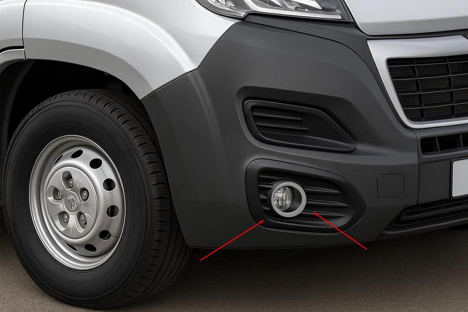 Citroen Jumper 2007-2025 гг. Хромированные накладки на противотуманные фары (нержавейка) Image