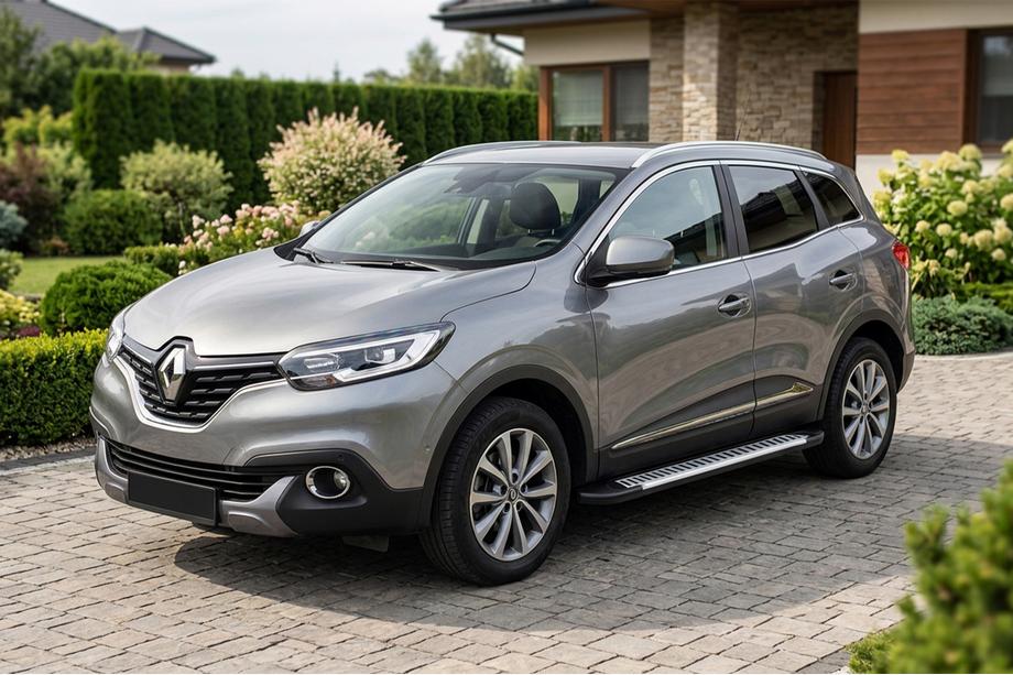 Renault Kadjar 2015-2022 гг. Боковые Подножки Line (2 шт., Алюминий) Image