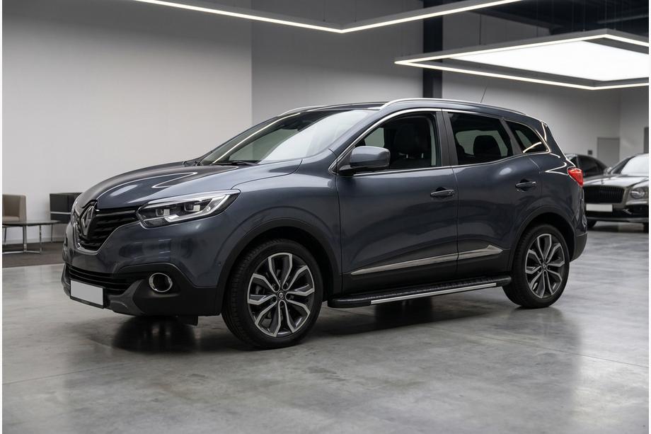 Renault Kadjar 2015-2022 гг. Боковые пороги Bosphorus Grey (2 шт., алюминий) Image