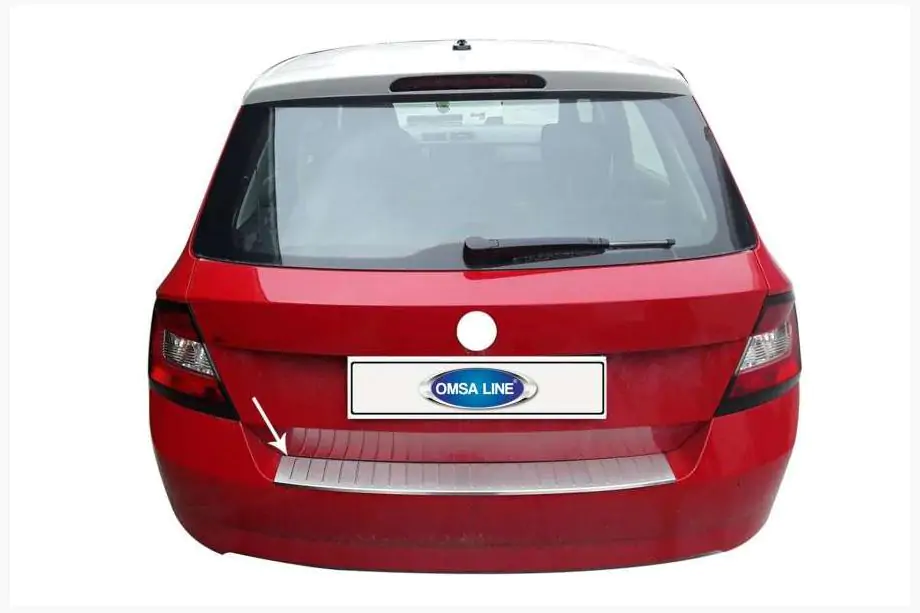 Skoda Fabia 2014-2021 гг. Накладка на задний бампер нержавейка Image