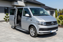 Volkswagen T6 2015-2024 гг. Боковые Подножки Line (2 шт., Алюминий) Длинная База фото 1