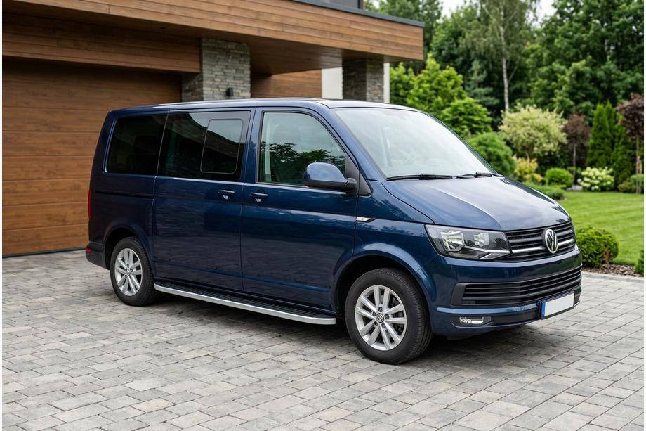 Volkswagen T6 2015-2024 гг. Боковые Подножки Tayga Grey (2 шт., Алюминий) Image