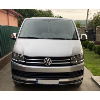 Накладки на верхнюю решетку 2015-2019 (2 шт, нержавейка) Volkswagen T6 2015-2024 гг. фото 2