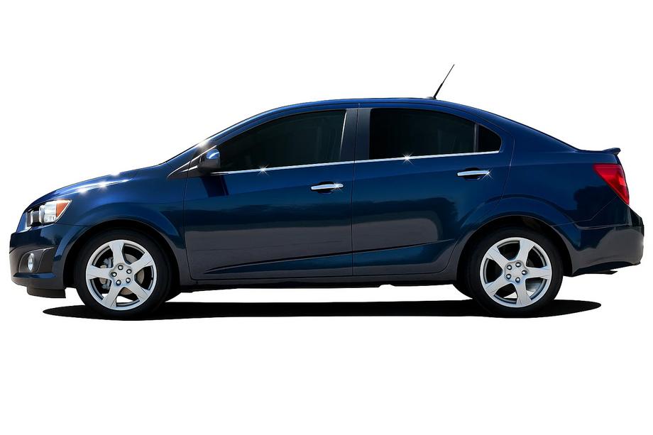 Chevrolet Aveo T300 2011-2020 гг. Нижние молдинги стекол нержавейка Hatchback, OmsaLine - Итальянская Нержавейка Image