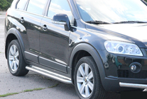 Chevrolet Captiva 2006-2019 гг. Боковые Подножки Premium (2 шт., Нержавейка) фото 5