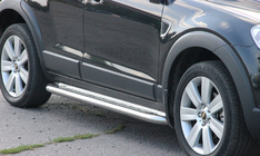 Chevrolet Captiva 2006-2019 гг. Боковые Подножки Premium (2 шт., Нержавейка) фото 1