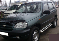 Chevrolet Niva 1998-2020 гг. Боковые Подножки Premium (2 шт., Нержавейка) Ø60 фото 2