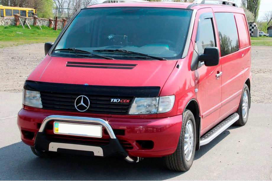 Mercedes Vito W638 1996-2003 гг. Боковые пороги Fullmond (2 шт., алюминий) Фото 1