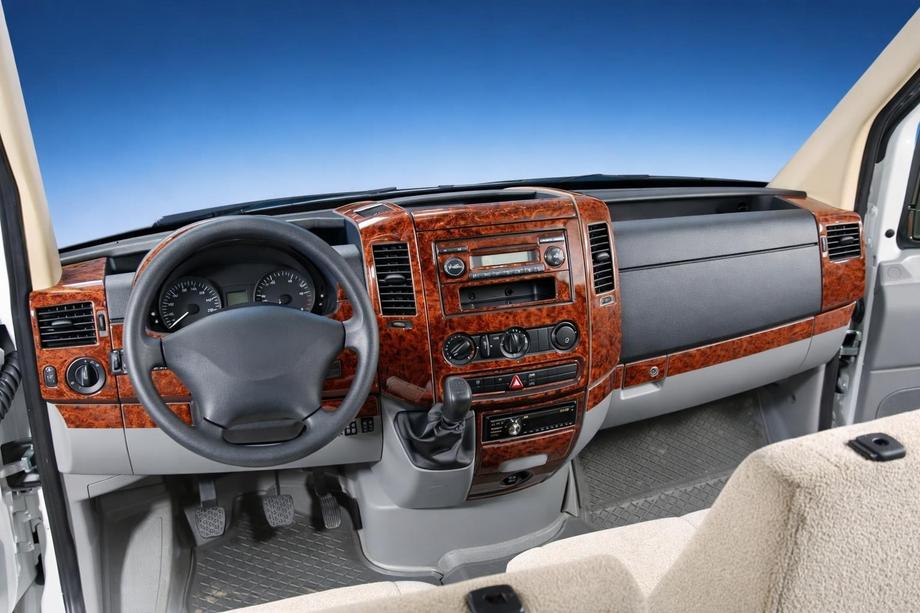 Mercedes Sprinter W906 2006–2018 гг. Накладки на панель приборов (Meric, 50 деталей) Алюминий Image