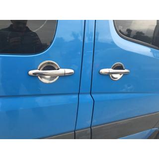 Накладки под ручки из нержавейки (4 шт.) Mercedes Sprinter W906 2006–2018 гг. фото 3
